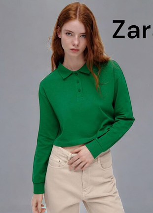 Футболка, поло укороченное, zara.