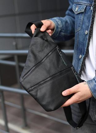 Мужская сумка из натуральной кожи, сумка через плечо skill cross body (черная)
артикул: skl-0055 фото