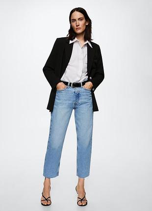 Укороченные прямые джинсы с высокой талией mango