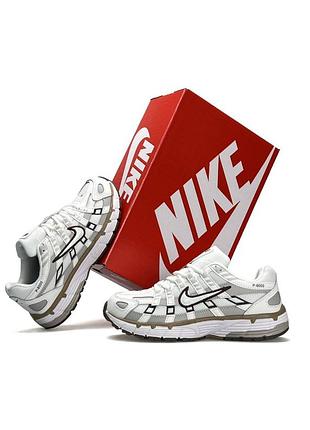 Женские кроссовки nike talla p-6000 w white black brown