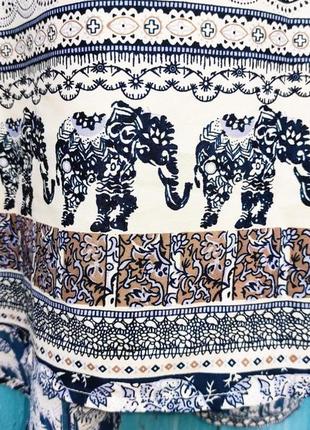 Легкая блуза-топ,индийские мотивы,слоники,44-52разм..4 фото