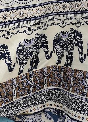 Легкая блуза-топ,индийские мотивы,слоники,44-52разм..5 фото