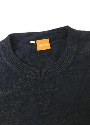 Свитер boss orange alphon' patterned sweater in dark blue7 фото