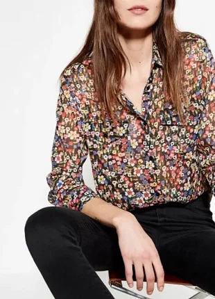 Стильна блузка в квітковий принт the kooples р. s-m блуза сорочка преміум люкс
