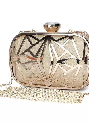 Вечірня сумочка, золотистий клатч, сумка на новий рік2 фото