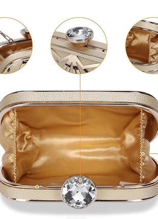 Вечірня сумочка, золотистий клатч, сумка на новий рік3 фото