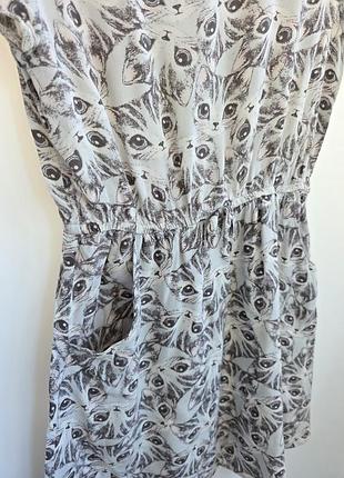 Літня сукня плаття дівчинці h&m принт кошенята, кот віскоза 2