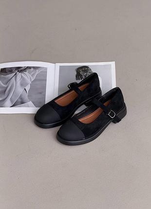Балетки жіночі чорні з ремінцями