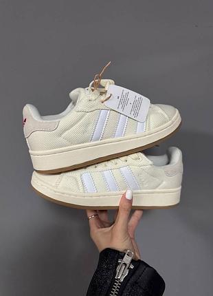 Женские кроссовки adidas campus cream / white red premium