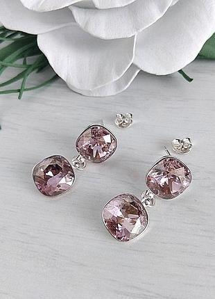 Сережки пуссеты swarovski