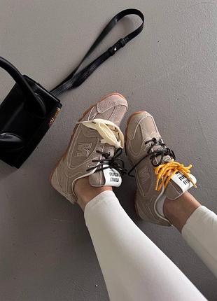Жіночі кросівки new balance 530 x miu miu sand / orange premium