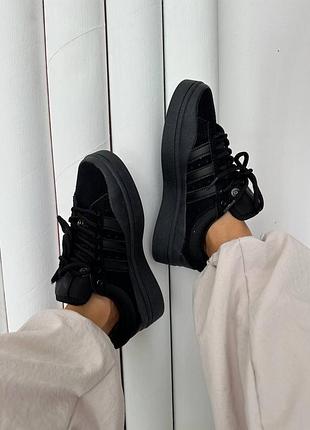 Женские кроссовки adidas campus x bad bunny black premium