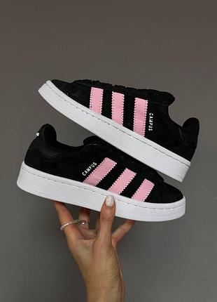 Жіночі кросівки adidas campus black / pink / white premium