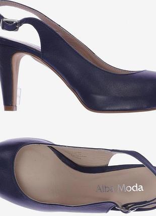 Туфли кожаные летние лодочки на высоком каблуке
 alba moda размер - 41
