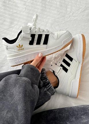 Жіночі кросівки adidas forum “ white / black gum”premium