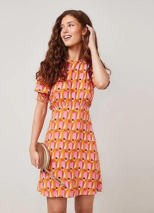 Стильное платье next с ярким геометрическим принтом, m