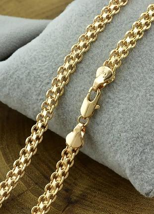 Ланцюжок класичний італійський бісмарк довжина 45 см ширина 5 мм позолота 18к xuping