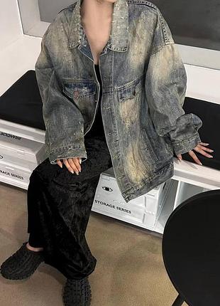Джинсовый пиджак баленси люкс