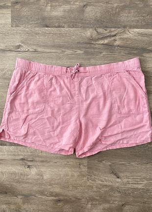 Розовые мини шорты из смесового льна и вискозы debenhams