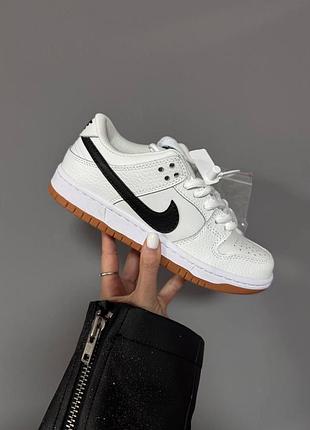 Жіночі кросівки nike sb dunk white / sole gum premium