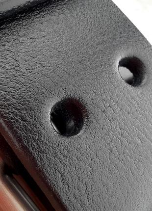 Ремень мужской кожаный черный с двумя язычками jk-4075 (125 см)5 фото
