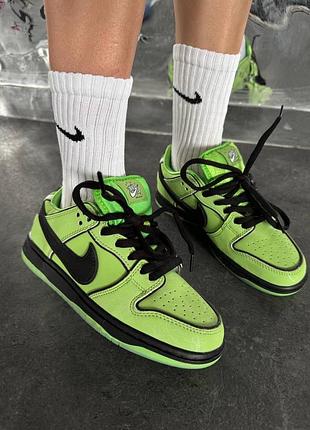 Жіночі кросівки nike sb dunk powerpuff girls “buttercup” premium