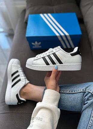 Кроссовки adidas superstar white/black 2