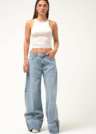 Трендовые baggy relax fold up с низкой посадкой