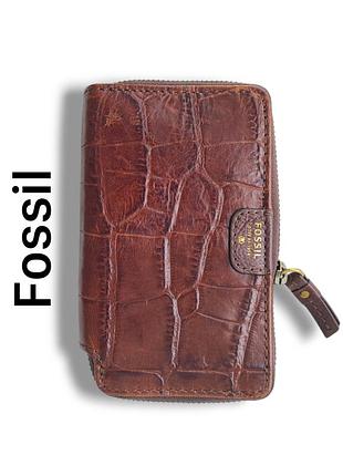 Кошелек винтаж кожа крокодила fossil