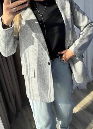 Пиджак пальто оверсайз стильный кашемир шерсть