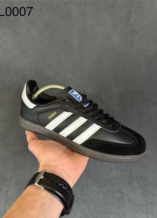 Женские летние кроссовки adidas samba черные с белым кеды адедас самба супер цена