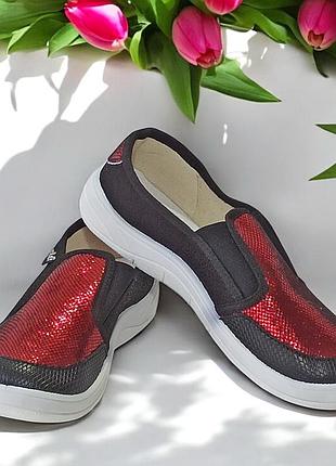 Ортопедические тапочки мокасины слипоны для девочки сменки школы валди waldi вика р.30-33