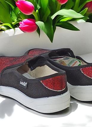 Ортопедические тапочки мокасины слипоны для девочки сменки школы валди waldi вика р.30-33