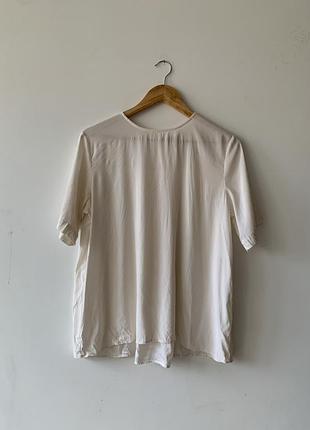 Белая молочная рубашка блузка шелковая футболка на короткий рукав herzen’s angelegenheit