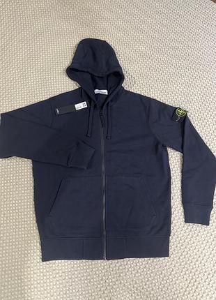 Синє зіп-худі stone island