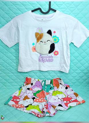 Костюм детский шорты и футболка котики squishmallows