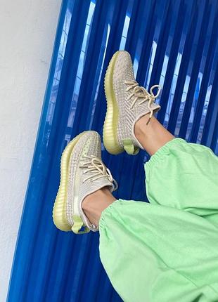 Женские кроссовки adidas yeezy boost 350 grey / lime