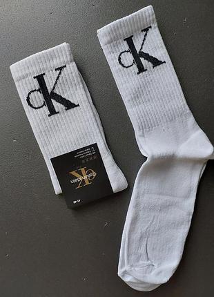 Спортивні високі шкарпетки nike/найк/puma/adidas/ck - 1 пара (білі, чорні)6 фото