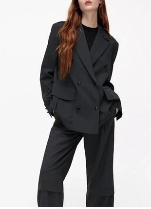 Пиджак блейзер с эполетами zara размер л оверсайз тренч плащ куртка