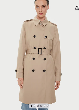 Базовий жіночий тренч плащ tommy hilfiger slim fit бєжевий р 44/46