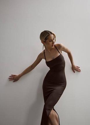 Платье миди на бретельках10 фото