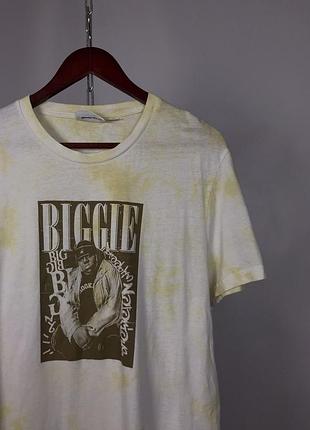 Оригінальна футболка вінтажна футболка notorious big biggie із тай-дай жовто біла чоловіча