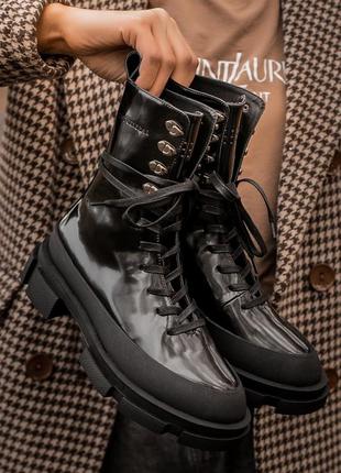 🍁🖤❤️both x lost general black❤️🖤🍁жіночі шкіряні чорні чоботи/черевики весна-осінь, черевики жіночі, ботинки женские