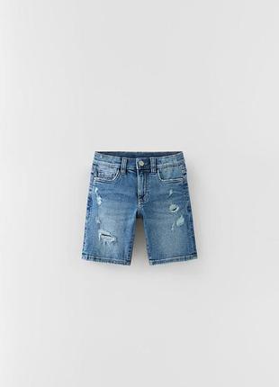 Джинсовые шорты для мальчика zara испания размер 152, 164 синие