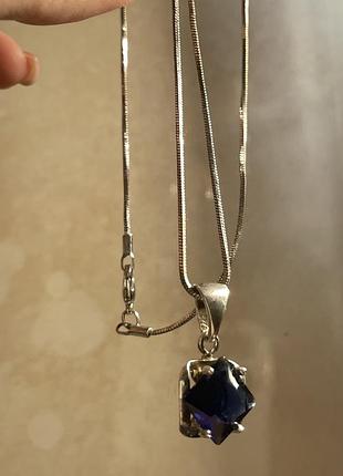 Серебряная подвеска, кулон с цепочкой5 фото