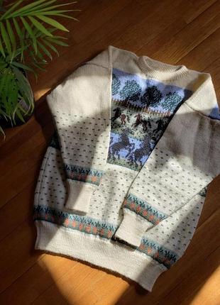 Неймовірний вовняний вінтажний светр англія ірландія вовна шерсть вінтаж