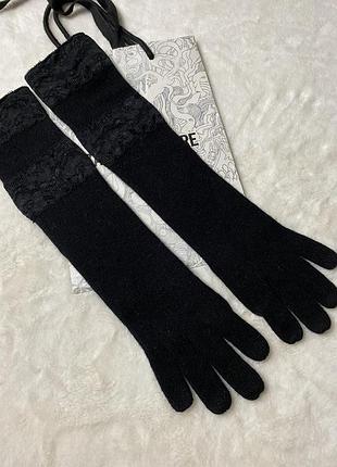 Высокие перчатки из шерсти и ангоры portolano