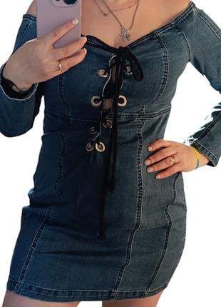 Оригінальна та сексуальна джинсова сукня