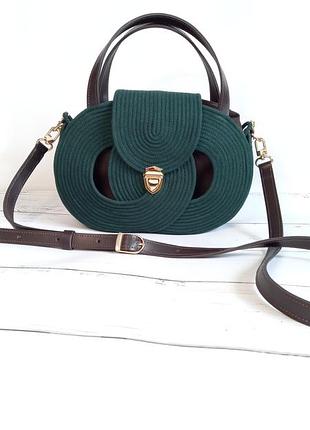 Изумрудная сумка из джута