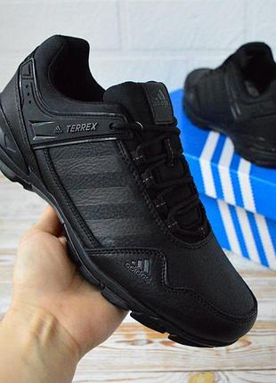 Adidas terrex goretex кроссовки мужские адидас терекс гортекс весенние осенние демисезонные демисезон топ качество низкие черные кожаные